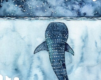 340x270 Whale Painting Etsy - Whale And Ship Painting