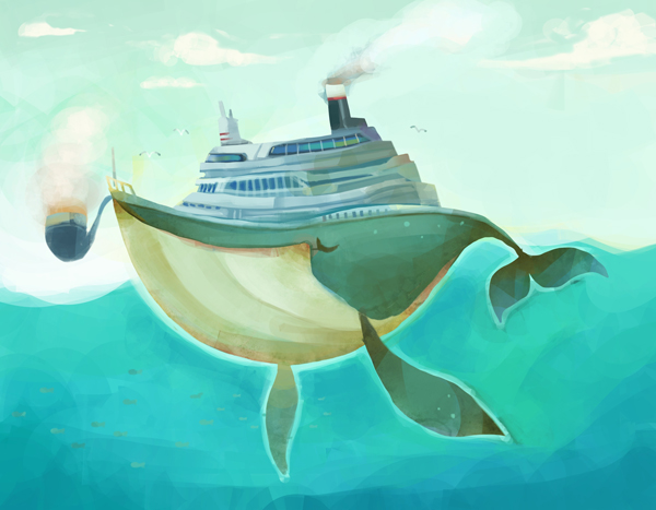 600x467 Whale Ship By Zgul Osr1113 - Whale And Ship Painting