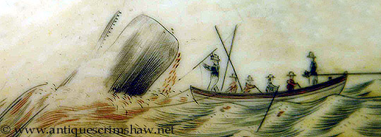 540x194 Antique Whale Tooth Scrimshaw - Whale Boat Painting