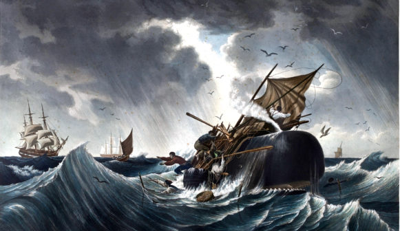 581x336 Painting The Hamptons Hunting The Whale - Whale Hunting Painting