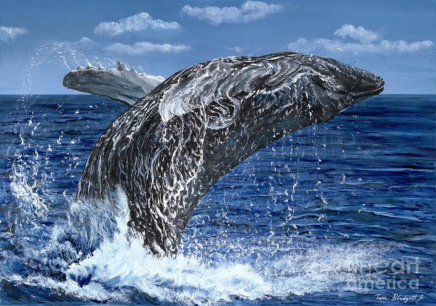 900x632 Humpback Whale Painting By Tom Blodgett Jr - Whale Painting