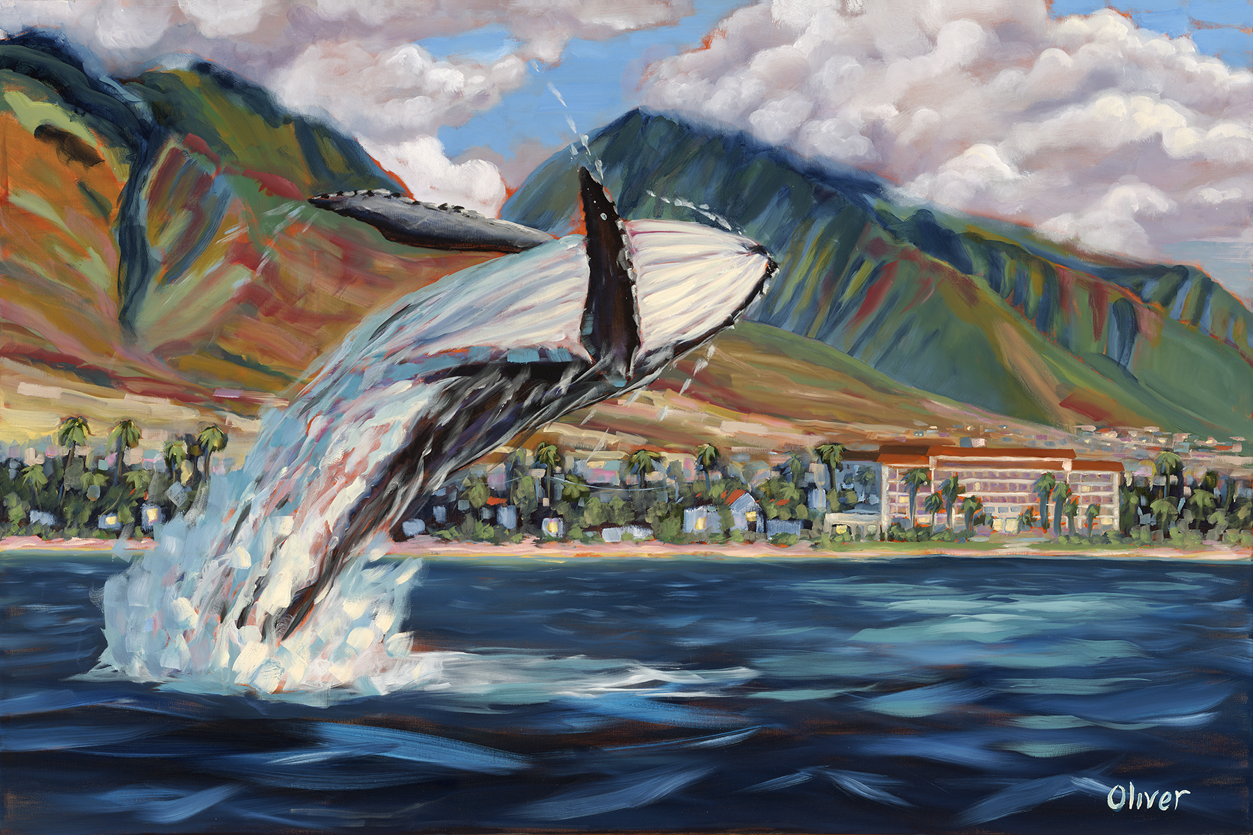1800x1200 Whale Painting Fine Art Ronald Lee Oliver - Whale Painting