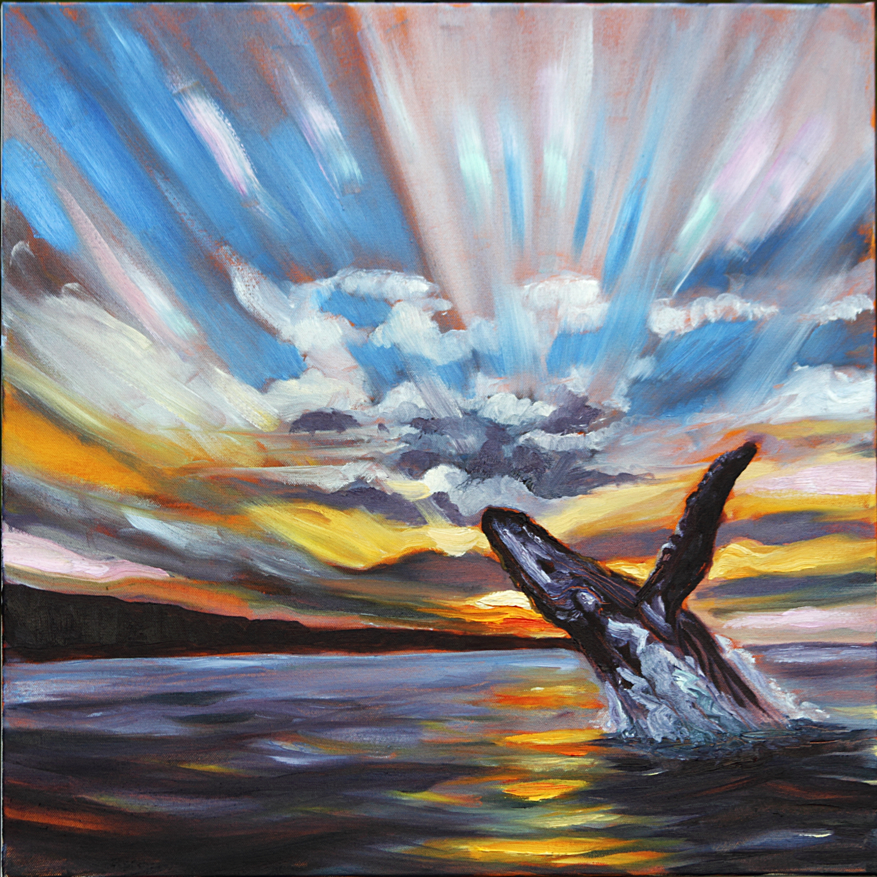 1800x1800 Whale Painting Hawaii Ronald Lee Oliver - Whale Painting