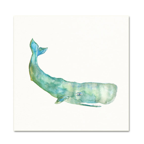 570x570 Watercolor Whale Art Print. Cute Whale Painting. Kids Nursery - Whale Painting For Kids