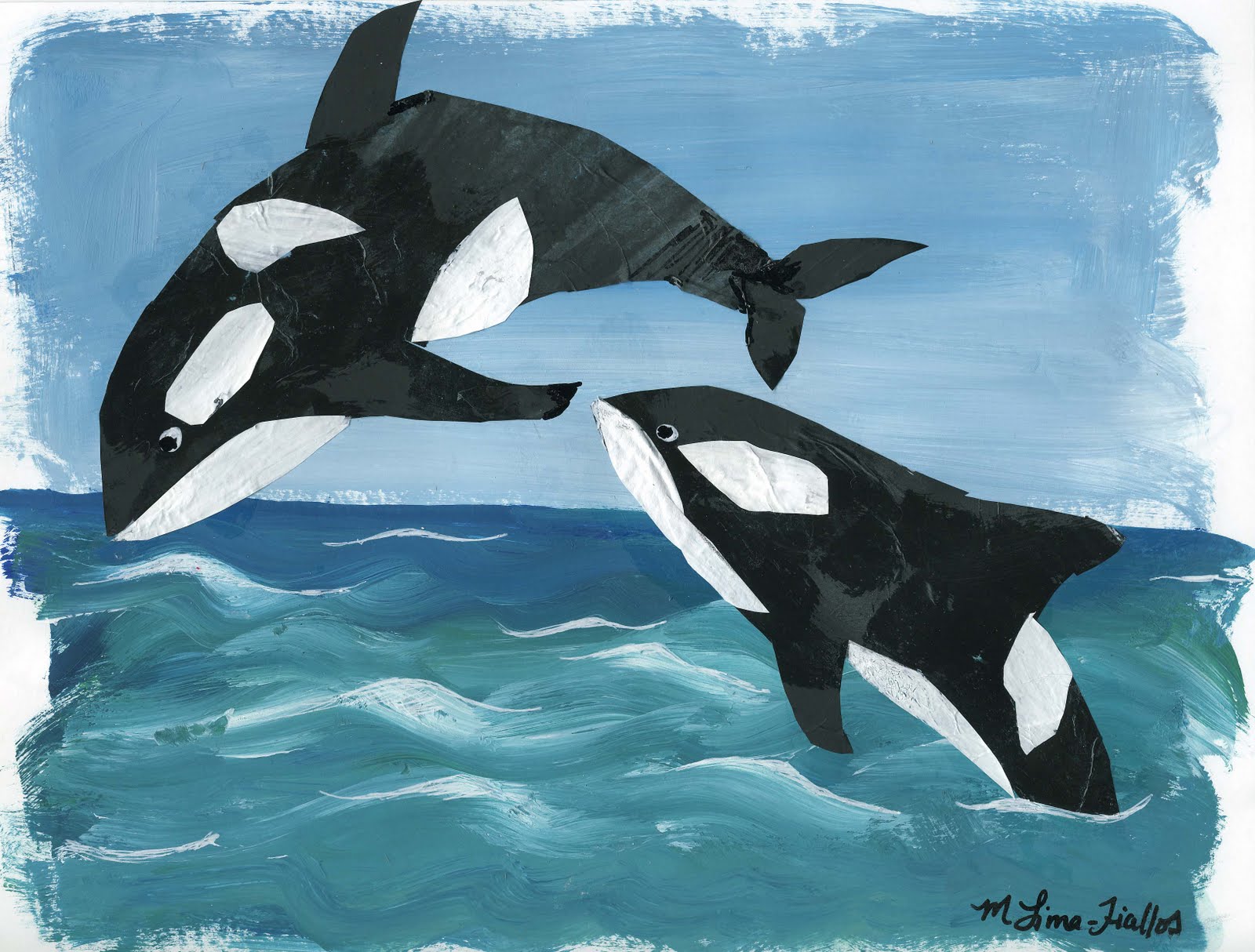 1600x1214 Gifts Of Creation Artist Blog Killer Whale Collage - Whale Painting For Kids
