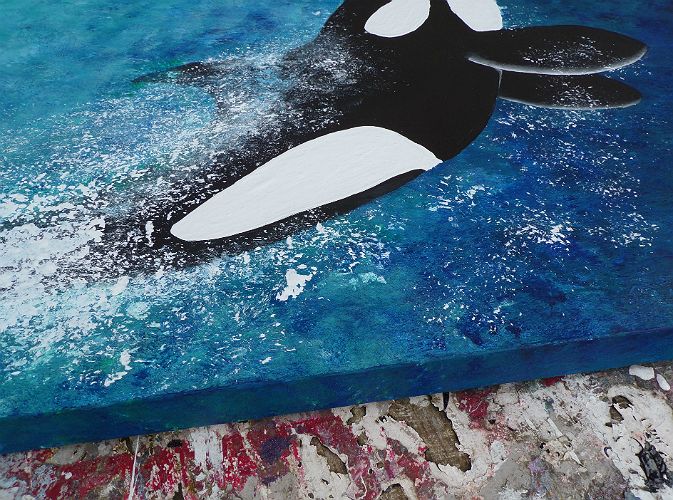 673x500 Orca - Whale Painting On Canvas