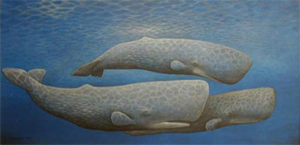 300x145 Whale Art - Whale Painting On Canvas
