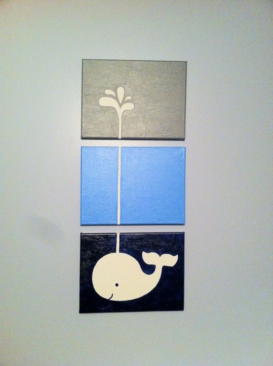 536x717 Whale Canvas Nursery Art Whale Painting, Painted - Whale Painting On Canvas