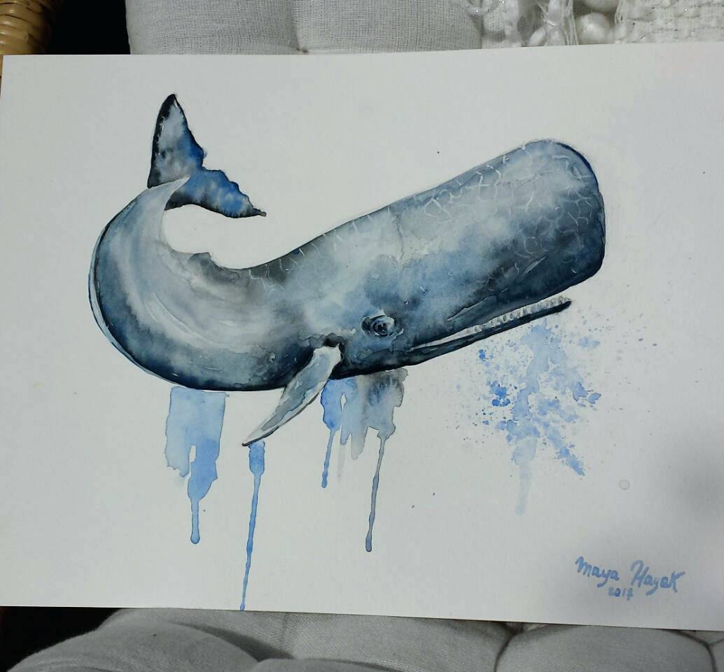 1034x960 Whale Painting On Canvas Milwaukee Watercolor - Whale Painting On Canvas