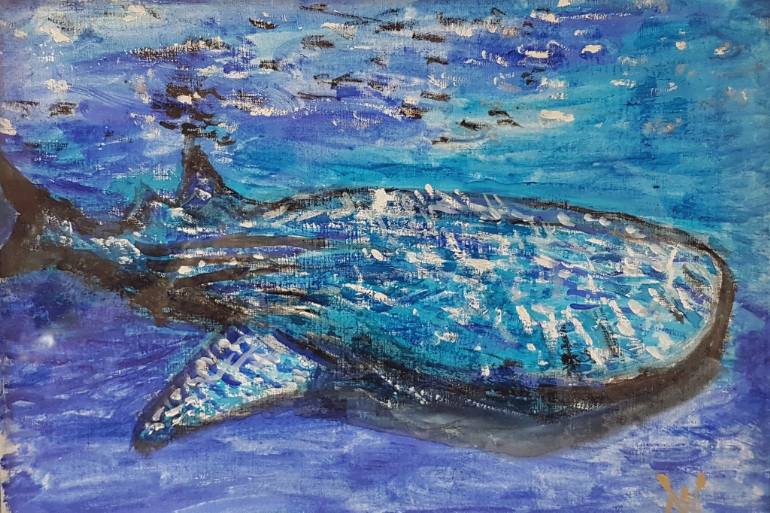 770x513 Saatchi Art Whale Shark Painting By Wendy Moore - Whale Shark Painting