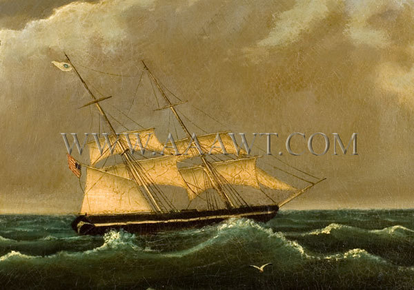 600x421 Antique Paintings, Maritime, Ships, Ocean, Whaling, Schooners - Whale Ship Painting