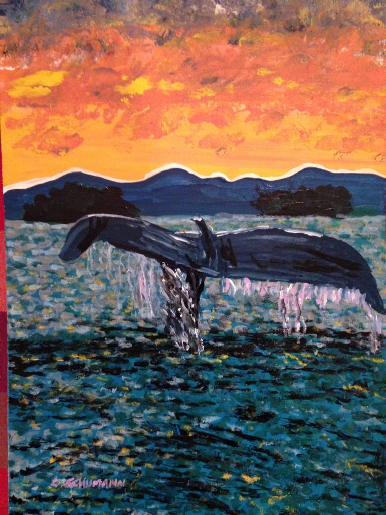 770x1027 Saatchi Art The Whale's Tale Painting By Carl Schumann - Whale Tail Painting