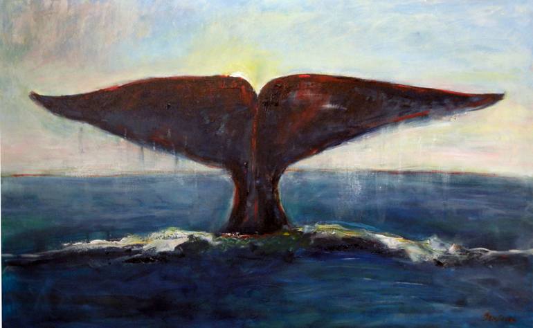 770x474 Saatchi Art Whale Tail Painting By Benwill Studio - Whale Tail Painting