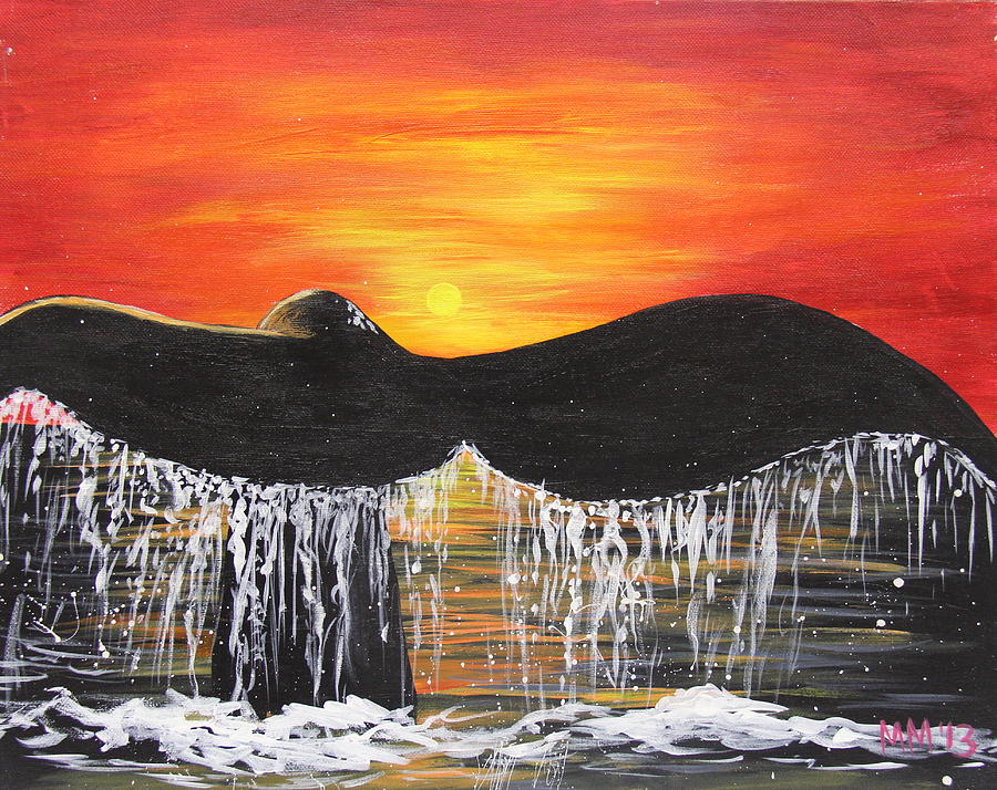 900x714 Whale's Tail Painting By Uptown Art - Whale Tail Painting