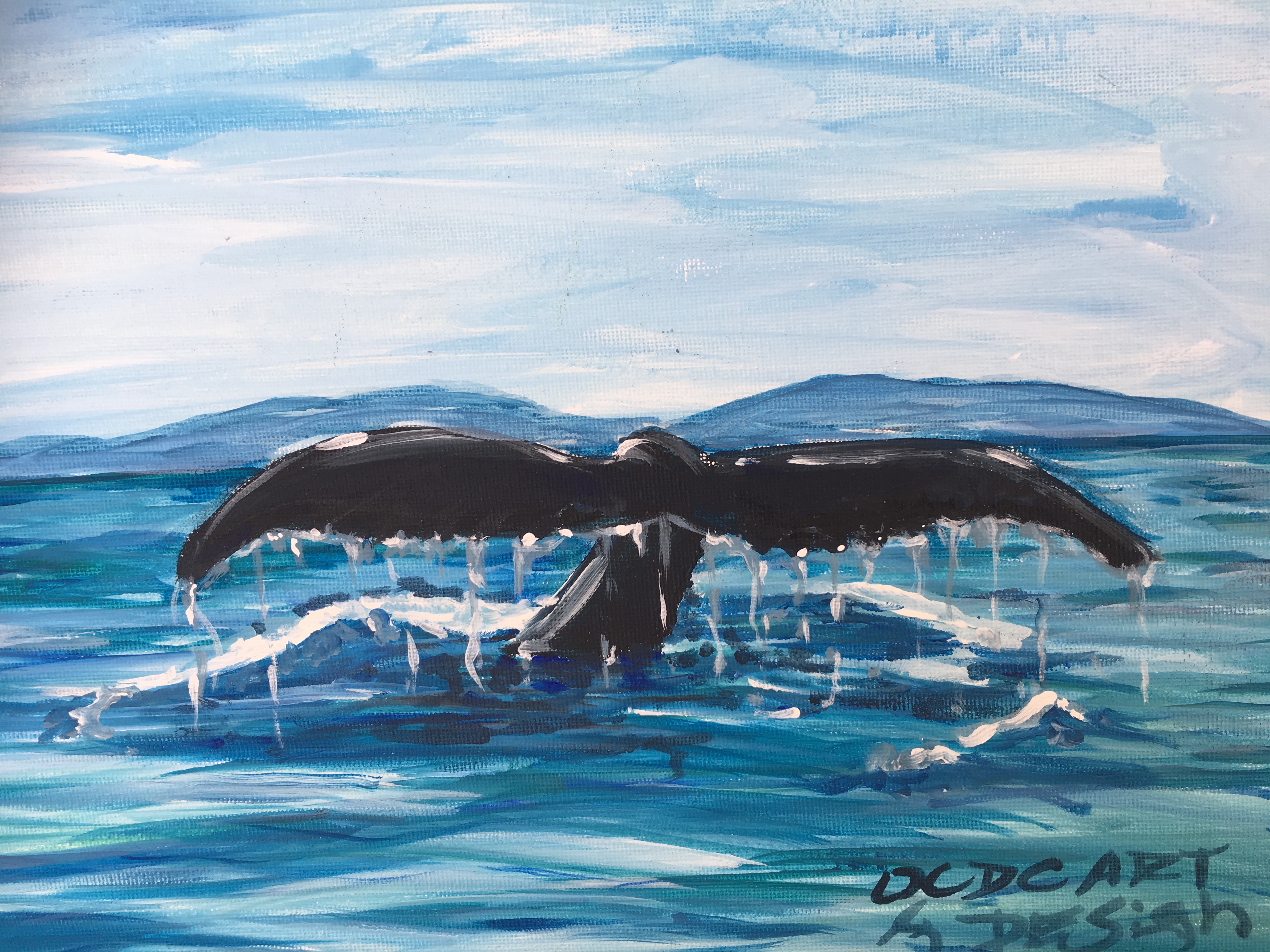 4032x3024 Wine Amp Paint Night Whale Tail - Whale Tail Painting