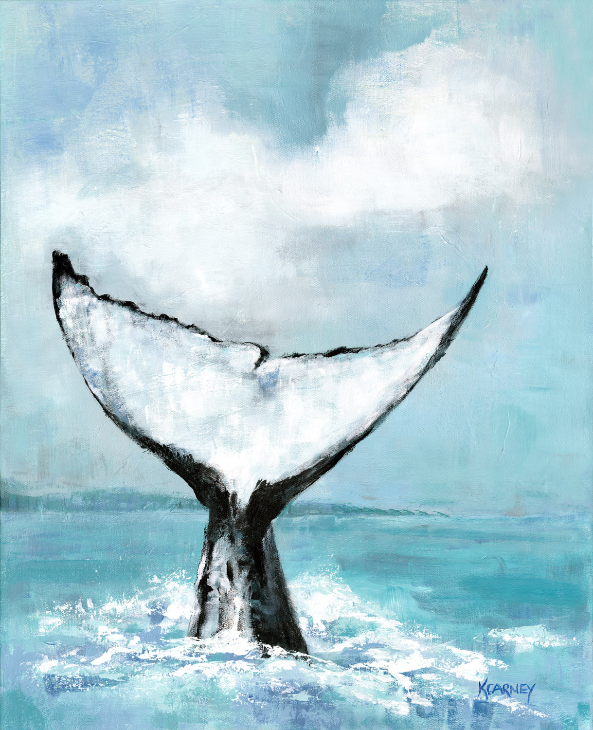 1219x1500 It's A Fluke Fine Art Whale Tail Giclee Print - Whale Tail Painting