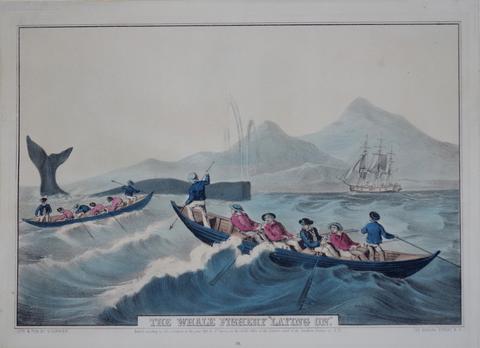 480x348 Nathaniel Currier (1813 1888) Amp James Ives (1824 1895), The Whale - Whale Under Boat Painting