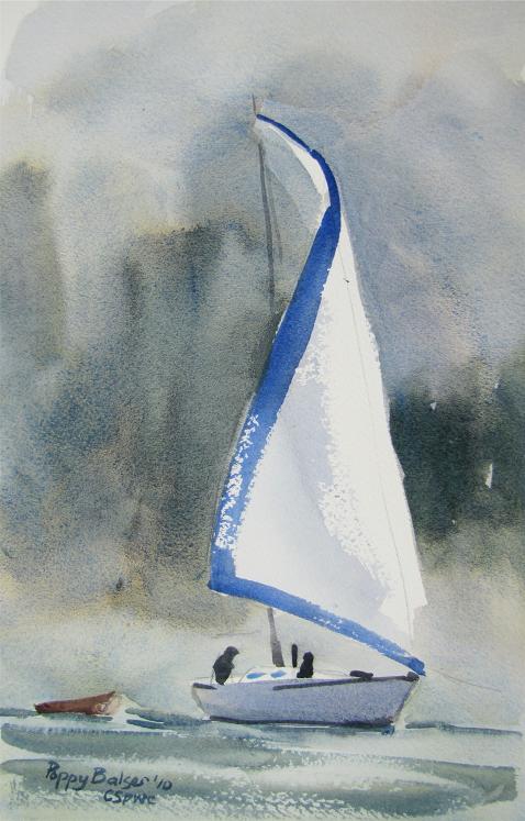 478x747 Paintings By Poppy July 2010 - Whale Under Boat Painting