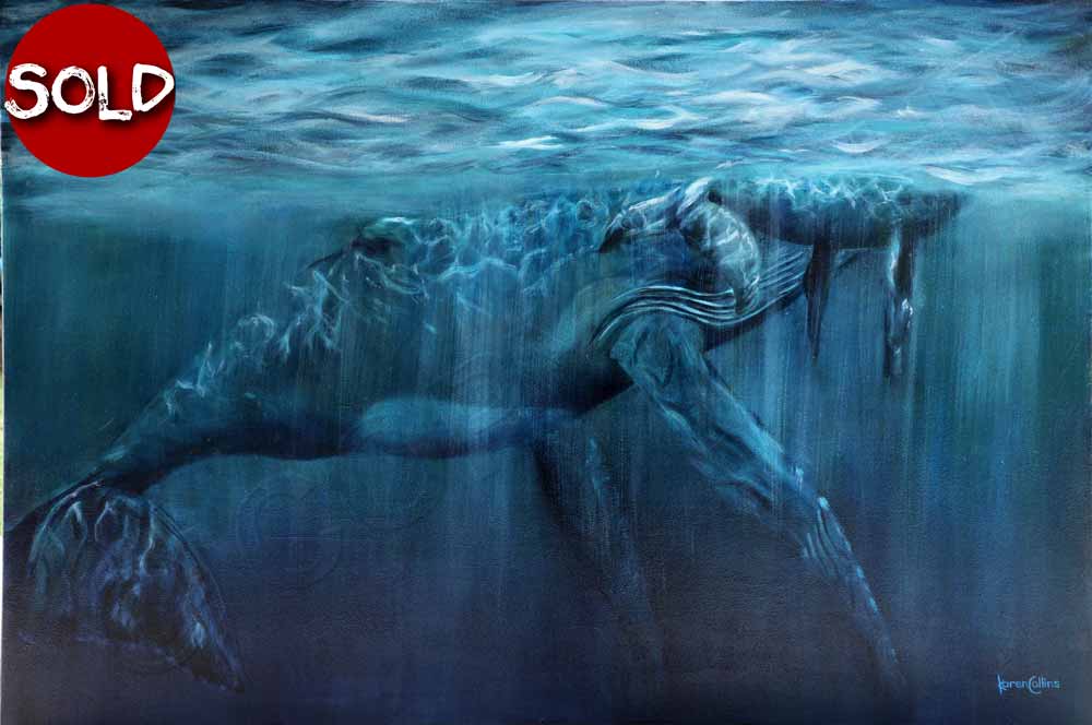 1000x664 Seascapes Original Paintings Marine Art Buy Art Art - Whale Under Boat Painting