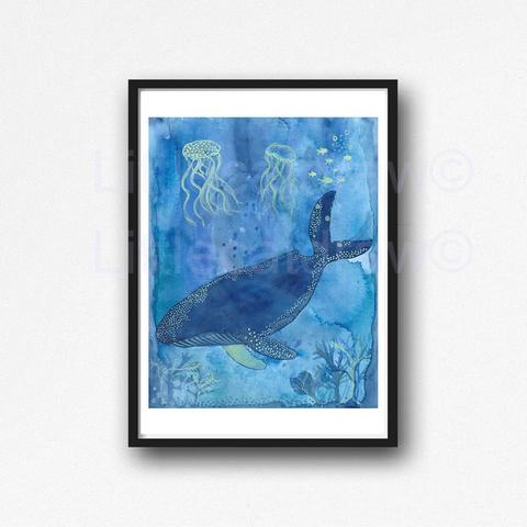 480x480 Shop For Under The Sea - Whale Under Boat Painting