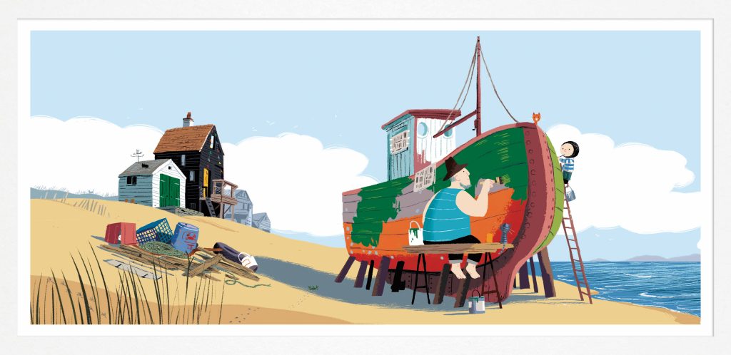 1024x498 The Storm Whale And The Storm Whale In Winter Little Book Club - Whale Under Boat Painting