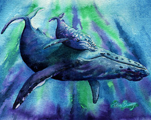 300x238 Watercolor Whale Paintings Fine Art America - Whale Watercolor Painting