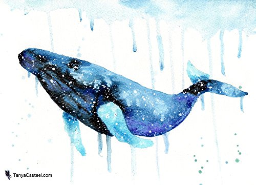 500x361 Humpback Whale Spirit Animal Art Print From Watercolor - Whale Watercolor Painting