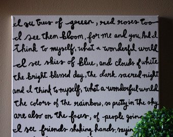 340x270 What A Wonderful World Typographical Art Print 8x10 - What A Wonderful World Painting