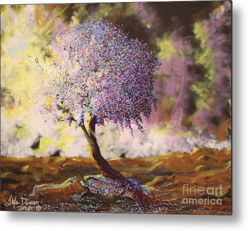 493x460 What Dreams May Come Spirit Tree Metal Print By Stefan Duncan - What Dreams May Come Purple Tree Painting