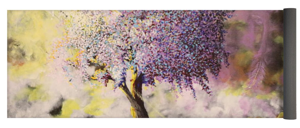 1171x500 What Dreams May Come Spirit Tree Yoga Mat For Sale By Stefan Duncan - What Dreams May Come Purple Tree Painting