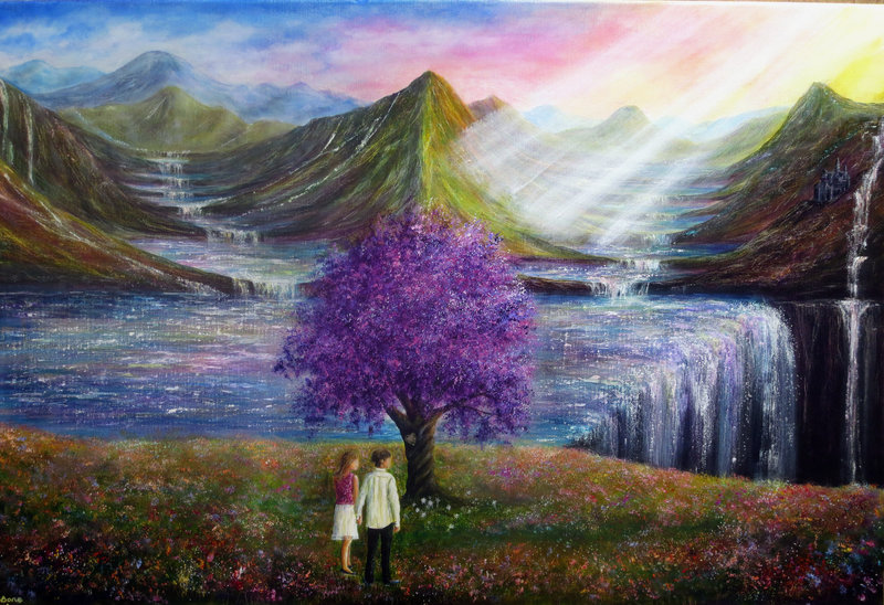 800x548 What Dreams May Come By Annmariebone - What Dreams May Come Purple Tree Painting