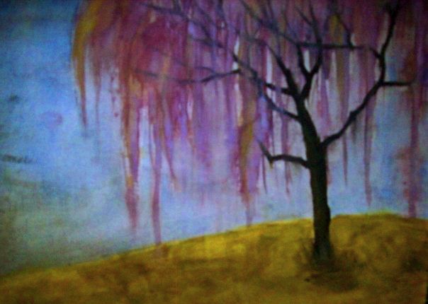 604x430 Bleeding Purple Tree. By Ashlinfay - What Dreams May Come Purple Tree Painting