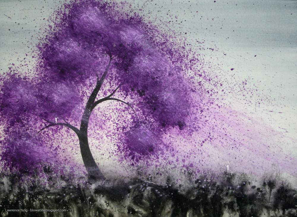 1000x732 Blow - What Dreams May Come Purple Tree Painting