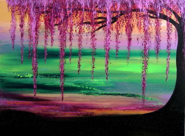369x272 Purple And Torquoise On Colors,patterns,figures And Beyond - What Dreams May Come Purple Tree Painting