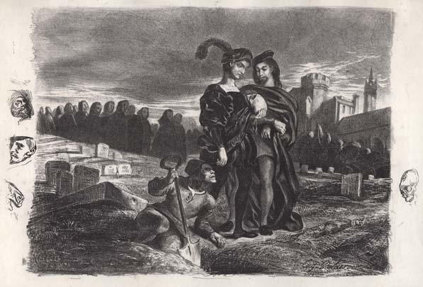 597x405 Hamlet, Delacroix's Lithographs, Published By Gihaut - What Is A Lithograph Painting