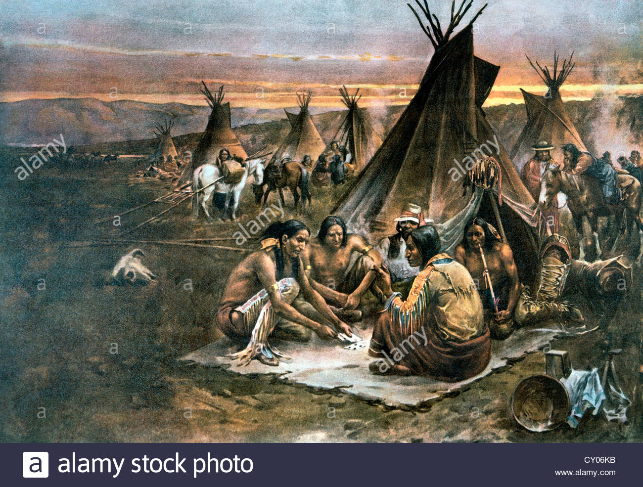 1300x985 Sunset Of A Dying Race, Inspired From A Painting By A.c. Redwood - What Is A Lithograph Painting