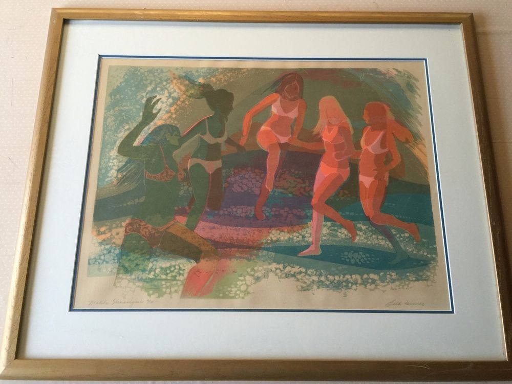 1000x750 Beth Farmer Malibu Shenanigans Serigraph Print, Signed - What Is A Serigraph Painting