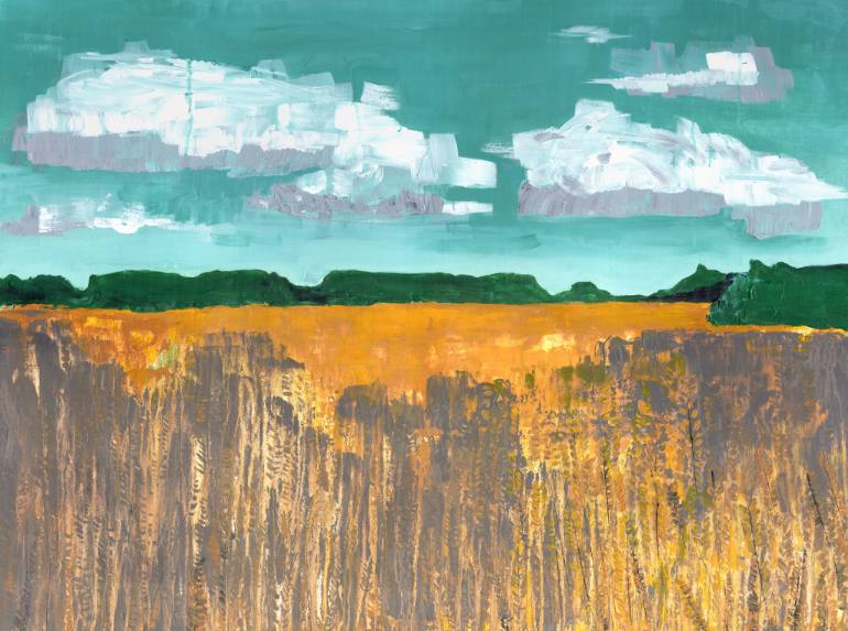 770x573 Saatchi Art Autumn Wheat Field Painting By Ann Tygett Jones - Wheat Field Painting