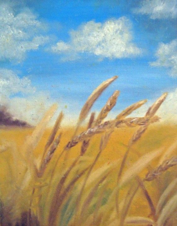 570x728 Wheat Field Painting - Wheat Field Painting