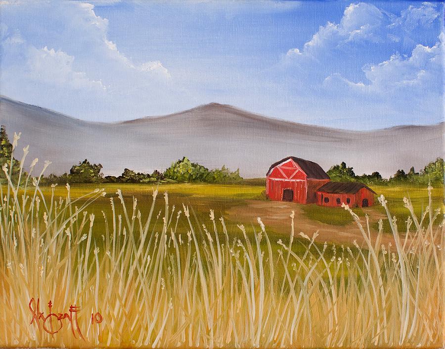 900x705 Wheat Field Painting By Alex Izatt - Wheat Field Painting