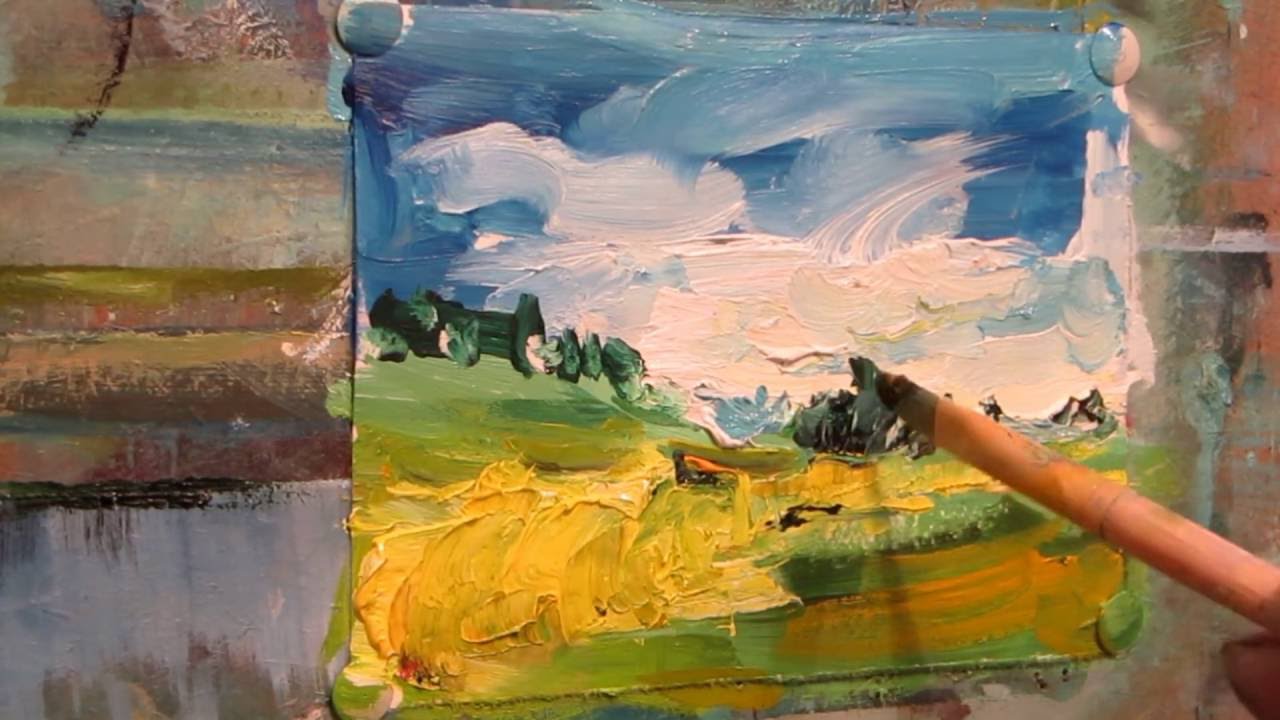 1280x720 Oil Painting. Landscape. Wheat Field. - Wheat Field Painting
