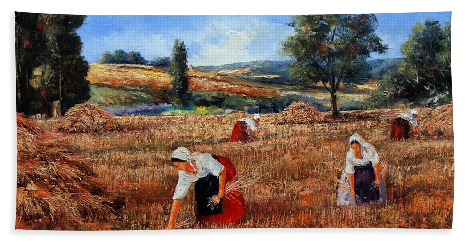 967x500 Wheat Harvest In Provence - Wheat Harvest Painting