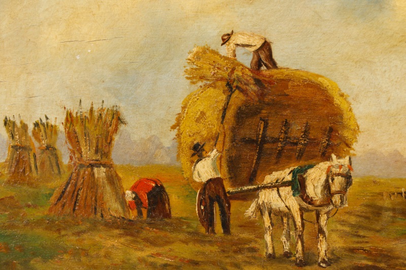 800x533 Willem Hamel, Wheat Harvest, Oil, Signed Lofty Marketplace - Wheat Harvest Painting