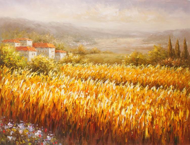 752x576 Wheat Fields Oil Painting 36x48 Id3139 - Wheat Painting