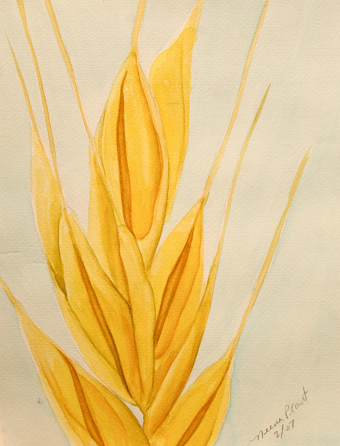 686x900 Grains Of Wheat Painting By Neena Plant - Wheat Painting