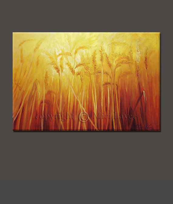 570x671 Large Wall Art Oil Painting Paintings On Canvas Original - Wheat Painting