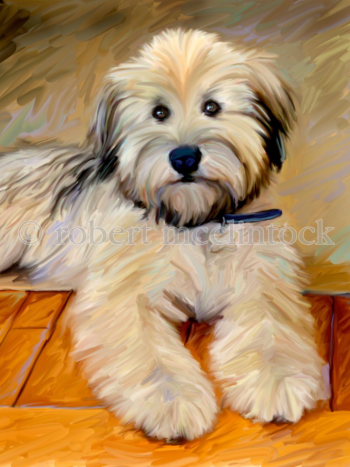 1200x1600 Bogie - Wheaten Terrier Painting