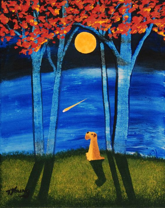 570x720 Soft Coated Wheaten Terrier Dog Folk Art Print Todd Young Painting - Wheaten Terrier Painting