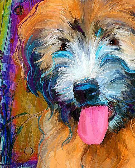 512x640 Wheaten Terrier Art By Artpaw [Rebecca Collins], Via - Wheaten Terrier Painting
