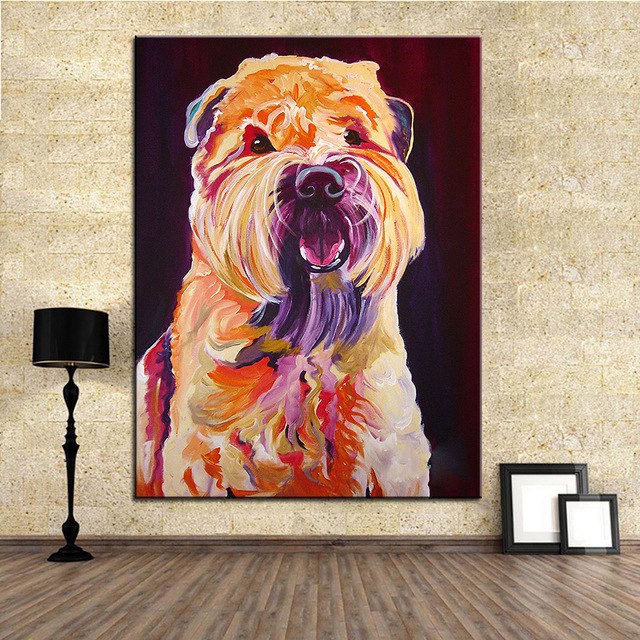 640x640 Large Size Print Oil Painting Wheaten Terrier Wall Painting Home - Wheaten Terrier Painting